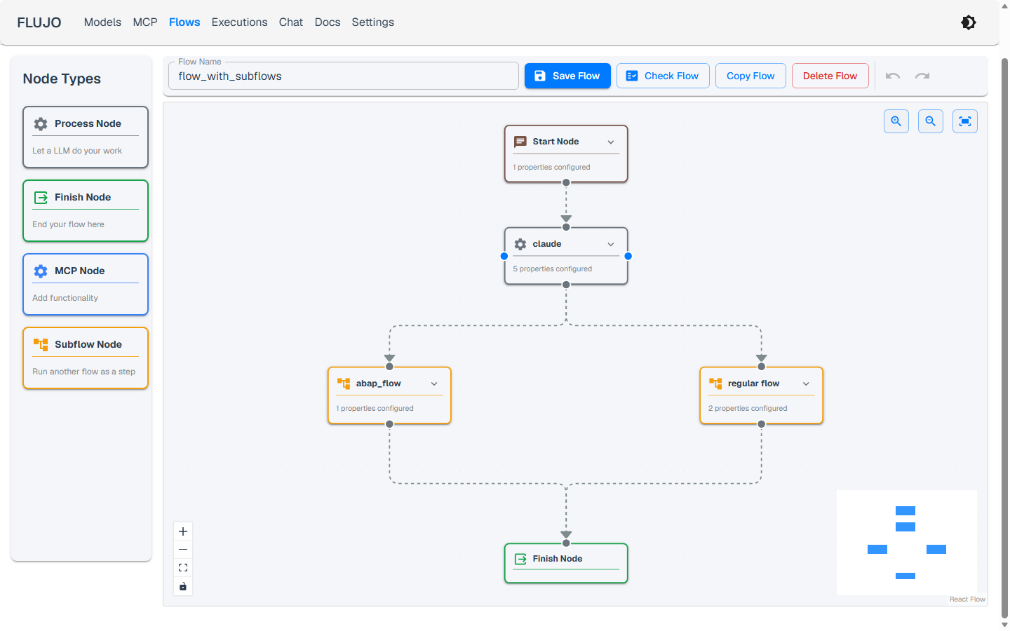 Visual flow builder
